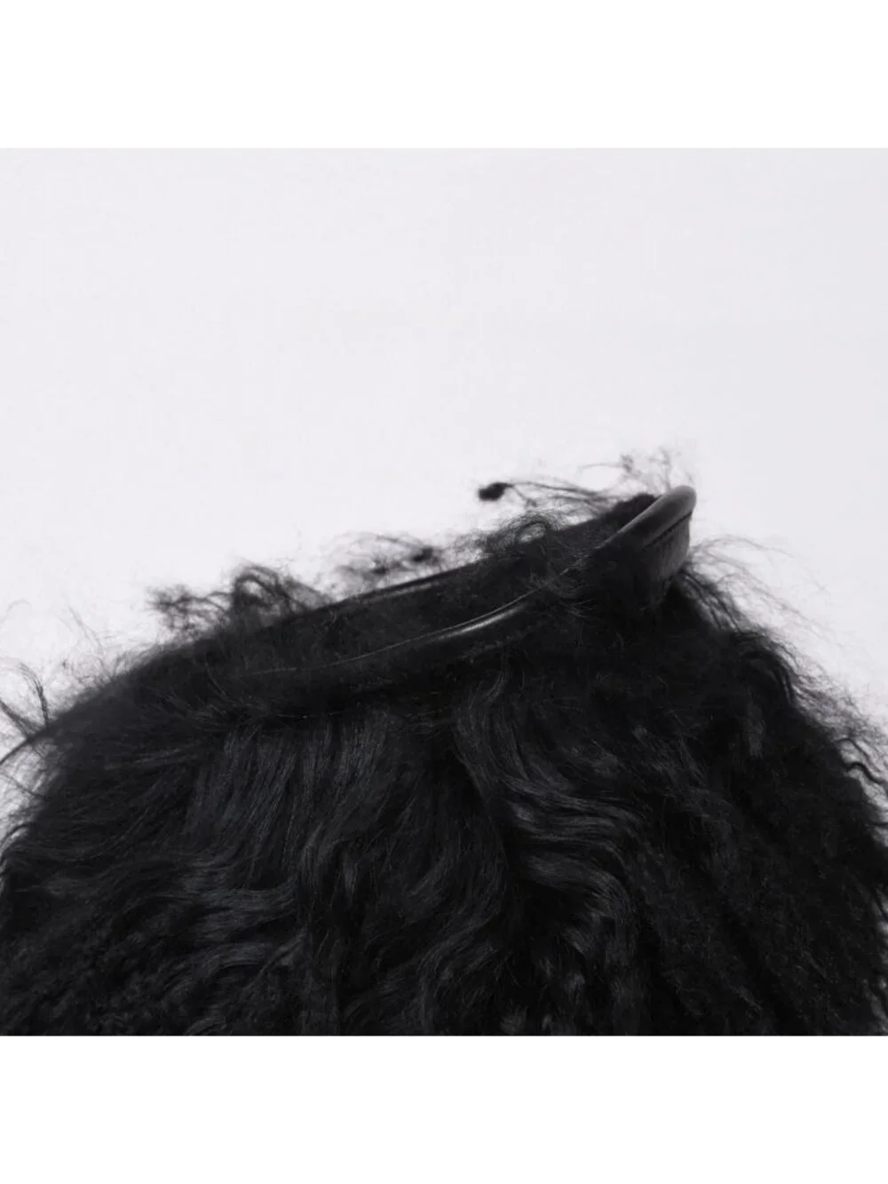 Saint Laurent Fur Boots Black Furry Mongolian Lamb Ankle